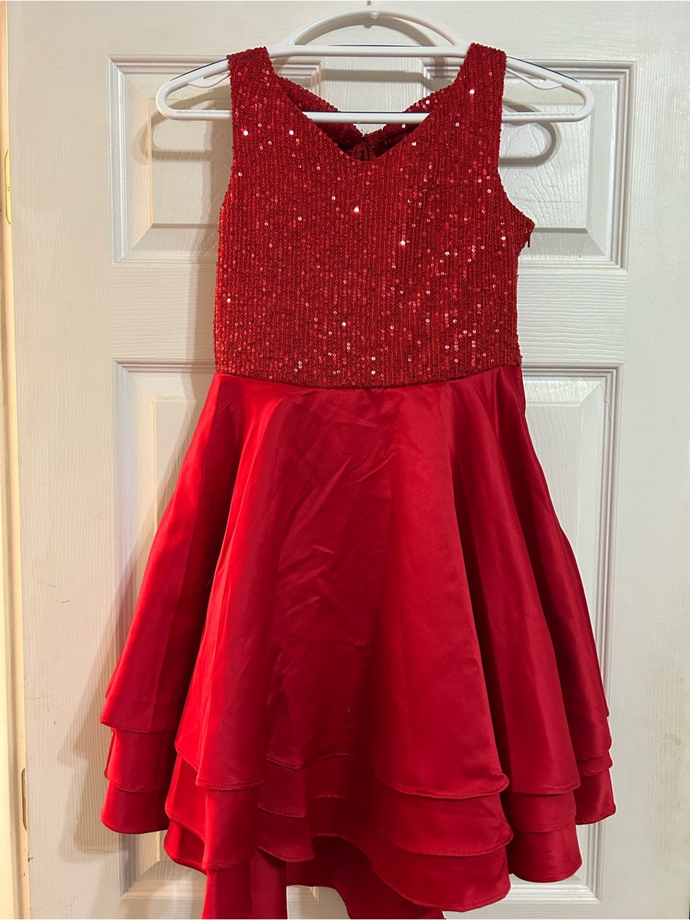 Rare Editions Red Sequin Bodice Party Dress